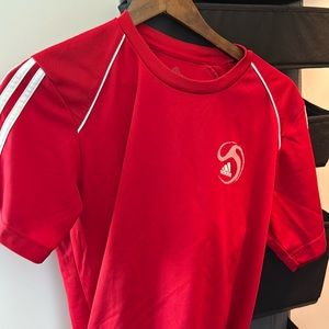 Adidas dry fit shirt medium red athletic